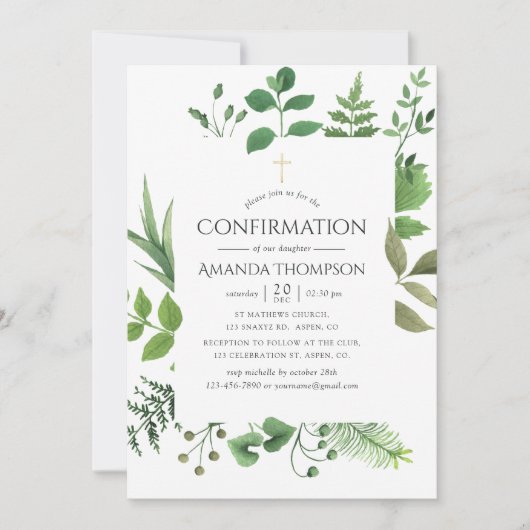 Bestätigung der Waldgrüne Einladung (Vorderseite)