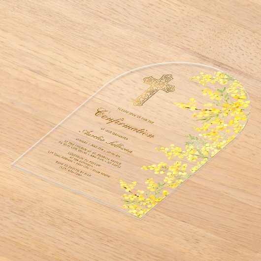 Bestätigung der Wasserfarbe Mimosa Arch Acryleinladungen (Ablage )