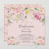 Bestätigung der Wasserfarbe Rosa Blütenfarbe Einladung (Vorne/Hinten)