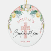 Bestätigung der Wasserfarben Blütenrot Rosa Kreuz Keramik Ornament (Links)