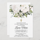 Bestätigung der weißen Floralfarben Einladung (Vorne/Hinten)