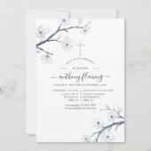 Bestätigung der weißen Kirschblüten Einladung (Vorderseite)