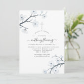 Bestätigung der weißen Kirschblüten Einladung (Stehend Vorderseite)