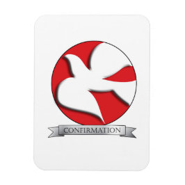 Bestätigung der weißen Taube im roten Kreis Magnet