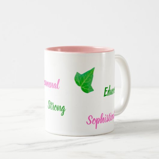 Bestätigung der zweitfarbigen rosa Ivy-Tasse Zweifarbige Tasse (VorderseiteRechts)