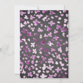 Bestätigung des Blumenkranzes bei lila Peonies Einladung (Rückseite)