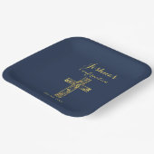 Bestätigung des modernen Blue-Gold-Cross-Name-Jung Pappteller (Gewinkelt)