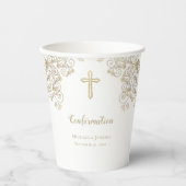 Bestätigung des personalisierten Weißgold-Kreuzes Pappbecher (Vorderseite)