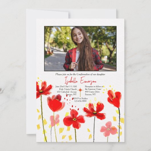 Bestätigung des Red Poppies-Fotos Einladung (Vorderseite)