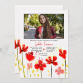 Bestätigung des Red Poppies-Fotos Einladung (Vorne/Hinten)