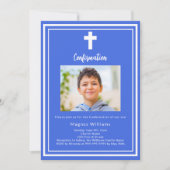 Bestätigung des Royal Blue Foto Boys Einladung (Vorderseite)