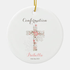 Bestätigung des weißen Blumenkreuzes Keramik Ornament