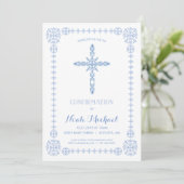 Bestätigung Einladung, elegante Einladung mit Kreu (Stehend Vorderseite)