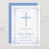 Bestätigung Einladung, elegante Einladung mit Kreu (Vorne/Hinten)