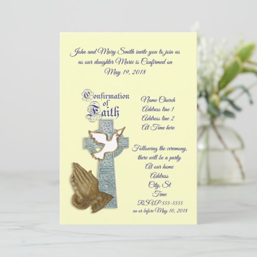 Bestätigung Einladung zur benutzerdefinierten Farb (Stehend Vorderseite)