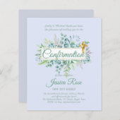 Bestätigung Einladungen Eukalyptus Greenery Budge (Vorne/Hinten)