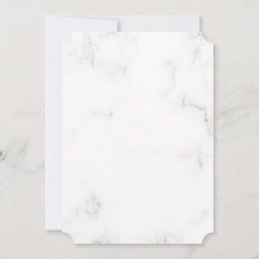 Bestätigung Elegantes White Marble Gold Script Gir Einladung (Rückseite)