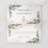 Bestätigung Eukalyptus gold Glitzer Glitzern Platzkarte (Außenseite Aufgefaltet)