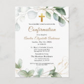 Bestätigung Eukalyptus Greenery Gold Girl Postkarte (Vorderseite)