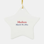 Bestätigung farbenfrohe Taube auf rotem Hintergrun Keramik Ornament (Hinten)