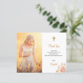Bestätigung Foto Blumenkreuz Dankeschön Karte (Stehend Vorderseite)