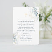 Bestätigung für das moderne Foliage Gold Cross Dankeskarte (Stehend Vorderseite)