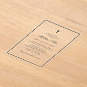 Bestätigung für ihn | Elegantes Classic Cross Acryleinladungen (Ablage )