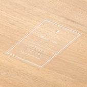 Bestätigung für ihn | Elegantes Classic Cross Acryleinladungen (Ablage )