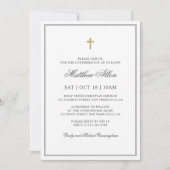 Bestätigung für ihn | Elegantes Classic Cross Einladung (Vorderseite)