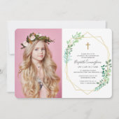 Bestätigung für ihr geometrisches Blattkreuz Einladung (Vorderseite)