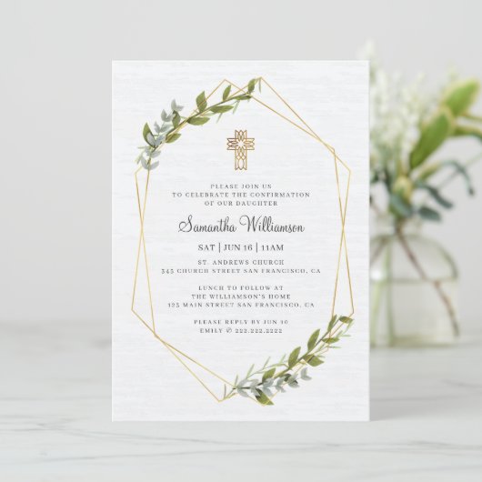 Bestätigung für ihre rustikale geometrische Strukt Einladung (Stehend Vorderseite)