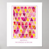 Bestätigung für Kinder Red Gold Wasserfarbe Poster (Vorne)