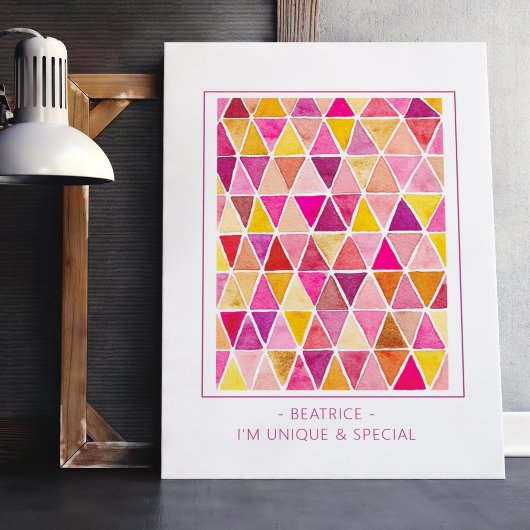 Bestätigung für Kinder Red Gold Wasserfarbe Poster