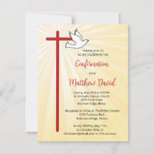 Bestätigung für männliche Cross-Dove-Gold-Rays Einladung (Vorderseite)