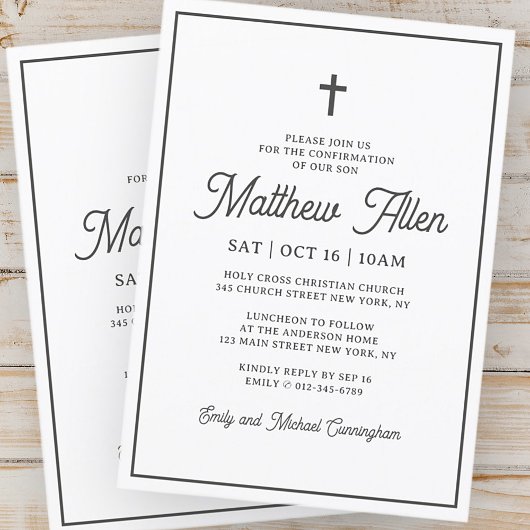 Bestätigung für sein einfaches, elegantes modernes einladung