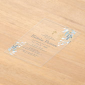 Bestätigung für sein modernes Foliage Gold Cross Acryleinladungen (Ablage )