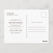 Bestätigung für seine moderne Foto-Einladung Postkarte (Rückseite)