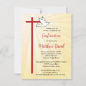 Bestätigung für Son Cross Dove Gold Rays Einladung (Vorderseite)