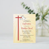 Bestätigung für Son Cross Dove Gold Rays Einladung (Stehend Vorderseite)