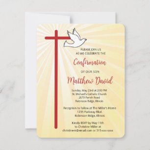 Bestätigung für Son Cross Dove Gold Rays Einladung