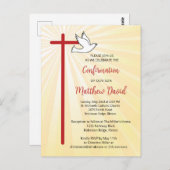 Bestätigung für Son Red Cross & Dove Gold Rays Postkarte (Vorne/Hinten)