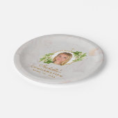 Bestätigung Girl Foto Marble White Lilies Gold Pappteller (Schrägansicht)