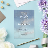 Bestätigung grau-blauer Marmor Acryleinladungen (In Situ (Hochzeit))