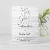 Bestätigung Heiliger Geist | Weißholz Einladung (Stehend Vorderseite)