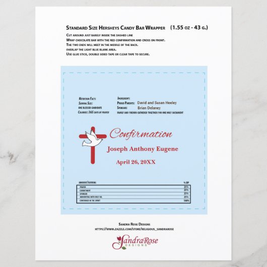 Bestätigung Hershey Candy Bar Wrapper Red Cross (Vorderseite)