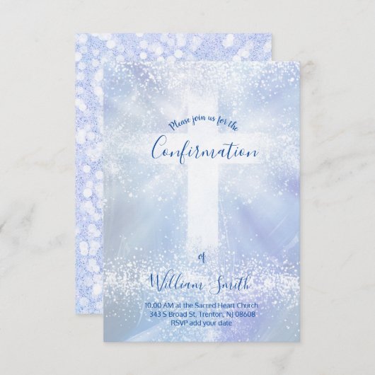 Bestätigung katholisches Heiligkreuz Einladung (Vorne/Hinten)