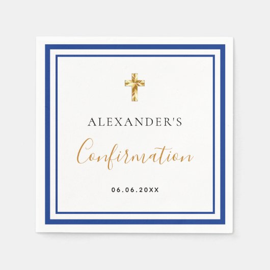 Bestätigung königsblauer Typ Serviette (Vorderseite)