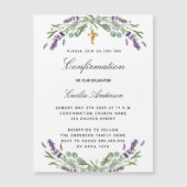 Bestätigung Lavendel violette Florale Luxus Magneteinladung (Vorderseite)