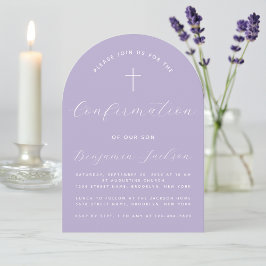 Bestätigung Lavender Arch Moderne Schrift Religiös Einladung