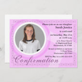 Bestätigung Mädchen Einladung Rosa (Vorne/Hinten)
